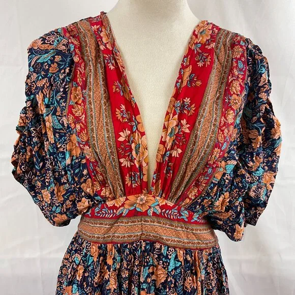 Baltic Born Floral Maxi Dress - Red and Blue - Picture 3 of 16